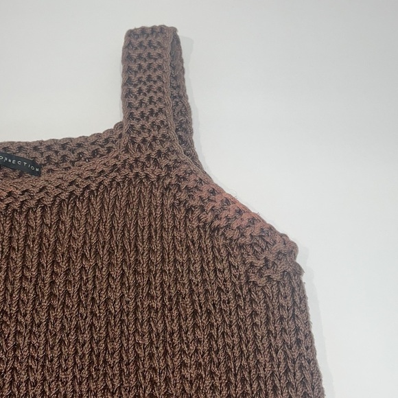 Peruvian Connection Brown Pima Cotton Open Knit Sleeveless Sweater size Small - Picture 10 of 12